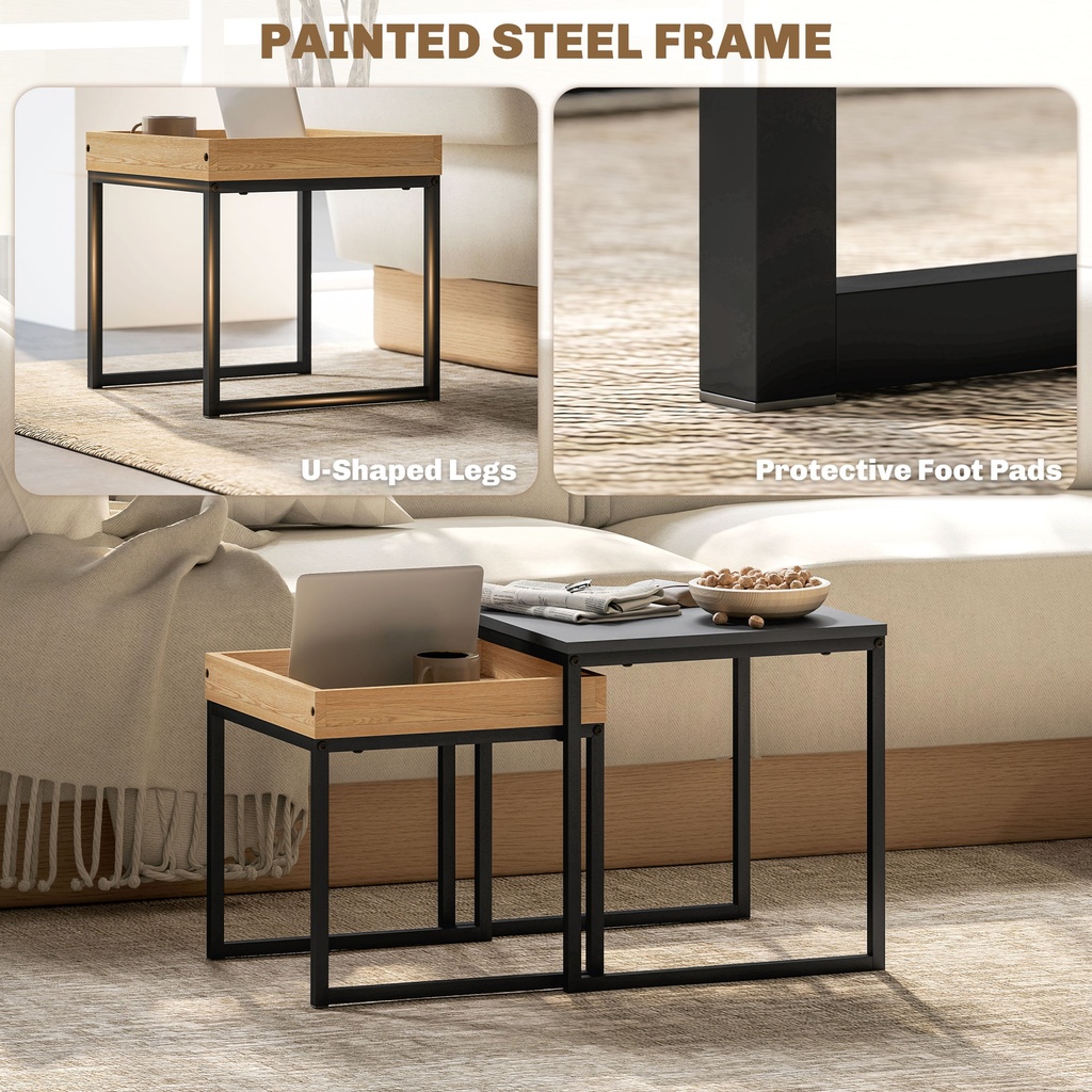 Coffee Table Set 45W x 45D x 45Hcm Black - Photo 5
