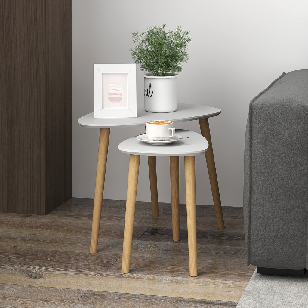 Side Table Set 59.5cmx39.5cmx45cm Light Grey - Photo 2