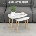 Side Table Set 59.5cmx39.5cmx45cm Light Grey - Photo 4