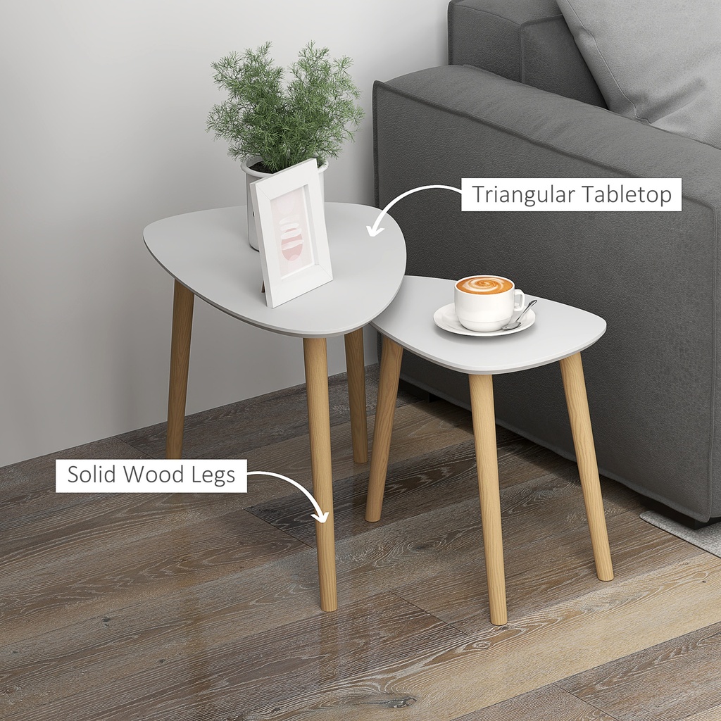 Side Table Set 59.5cmx39.5cmx45cm Light Grey - Photo 5