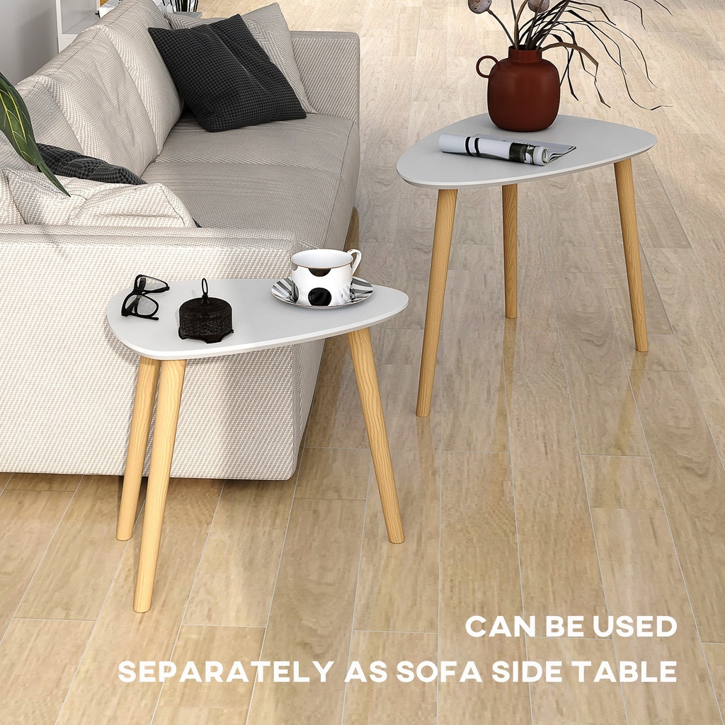 Side Table Set 59.5cmx39.5cmx45cm Light Grey - Photo 6