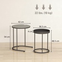 HOMCOM Round Nesting Side Table Set of 2 Grey - Photo 3
