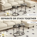 HOMCOM Round Nesting Side Table Set of 2 Grey - Photo 4