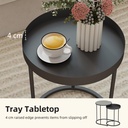 HOMCOM Round Nesting Side Table Set of 2 Grey - Photo 5