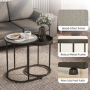 HOMCOM Round Nesting Side Table Set of 2 Grey - Photo 6