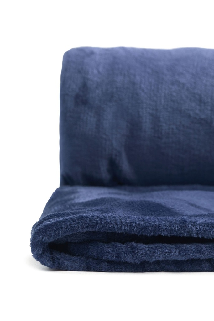Plush Flannel Fleece Blanket - Super Soft Throw in Navy - Image 3