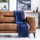 Plush Flannel Fleece Blanket - Super Soft Throw in Navy - Image 6