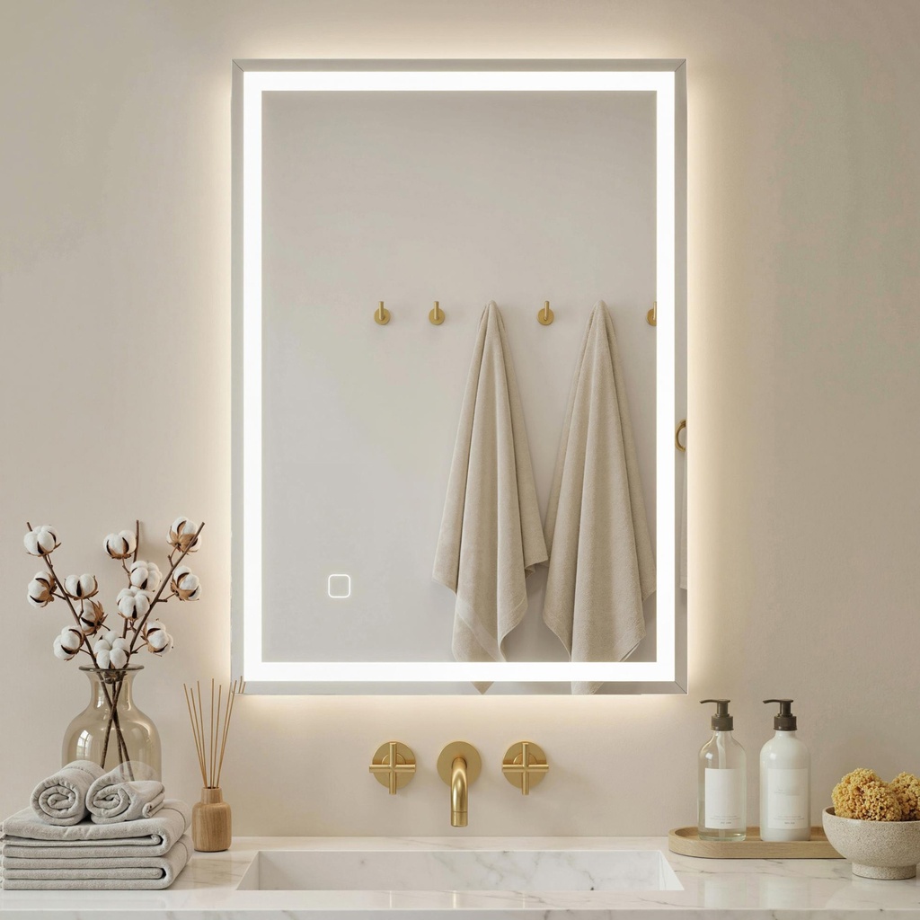 LED Dimmable Makeup Mirror 70x50cm Anti-Fog image 2