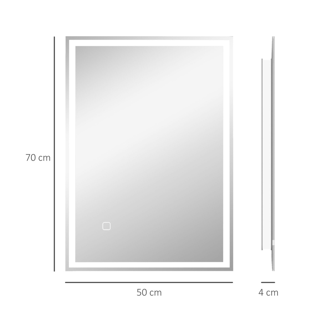 LED Dimmable Makeup Mirror 70x50cm Anti-Fog image 3