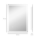 LED Dimmable Makeup Mirror 70x50cm Anti-Fog image 3