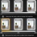 LED Dimmable Makeup Mirror 70x50cm Anti-Fog image 5