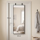 Full-Length Wall Mirror Adjustable Hooks Black 40x110cm image 3