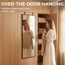 Full-Length Wall Mirror Adjustable Hooks Black 40x110cm image 4