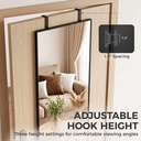 Full-Length Wall Mirror Adjustable Hooks Black 40x110cm image 5