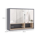 Mirror Cabinet 80L x 20W x 60Hcm Grey image 3