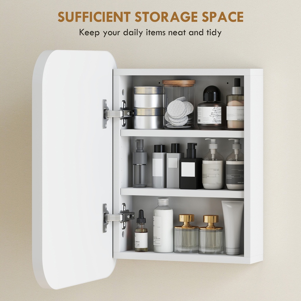 Bathroom Wall Cabinet with Mirror White image 5