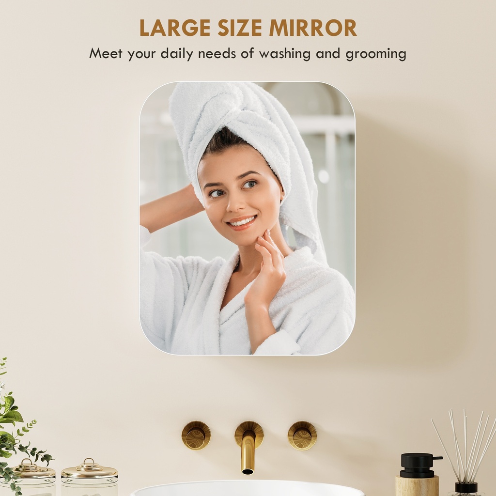 Bathroom Wall Cabinet with Mirror White image 6