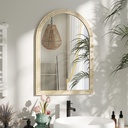 Wall-Mounted Arched Mirror Modern Beige image 2