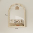 Wall-Mounted Arched Mirror Modern Beige image 3