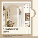 Wall-Mounted Arched Mirror Modern Beige image 4