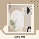 Wall-Mounted Arched Mirror Modern Beige image 5