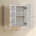 Arched Mirror Cabinet with Adjustable Shelves White image 3