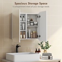 Arched Mirror Cabinet with Adjustable Shelves White image 5
