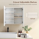 Arched Mirror Cabinet with Adjustable Shelves White image 6