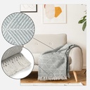 Geo Diamond - Recycled Cotton Throw in Silver - Image 4