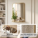 Wall Mirror with Storage Shelf 70x50cm Gold image 4