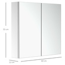 Stainless Steel Bathroom Mirror Cabinet 60x55cm image 3