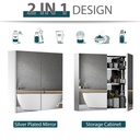 Stainless Steel Bathroom Mirror Cabinet 60x55cm image 5