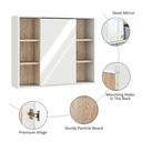 Wall-Mounted Mirror Cabinet with Shelf White image 5
