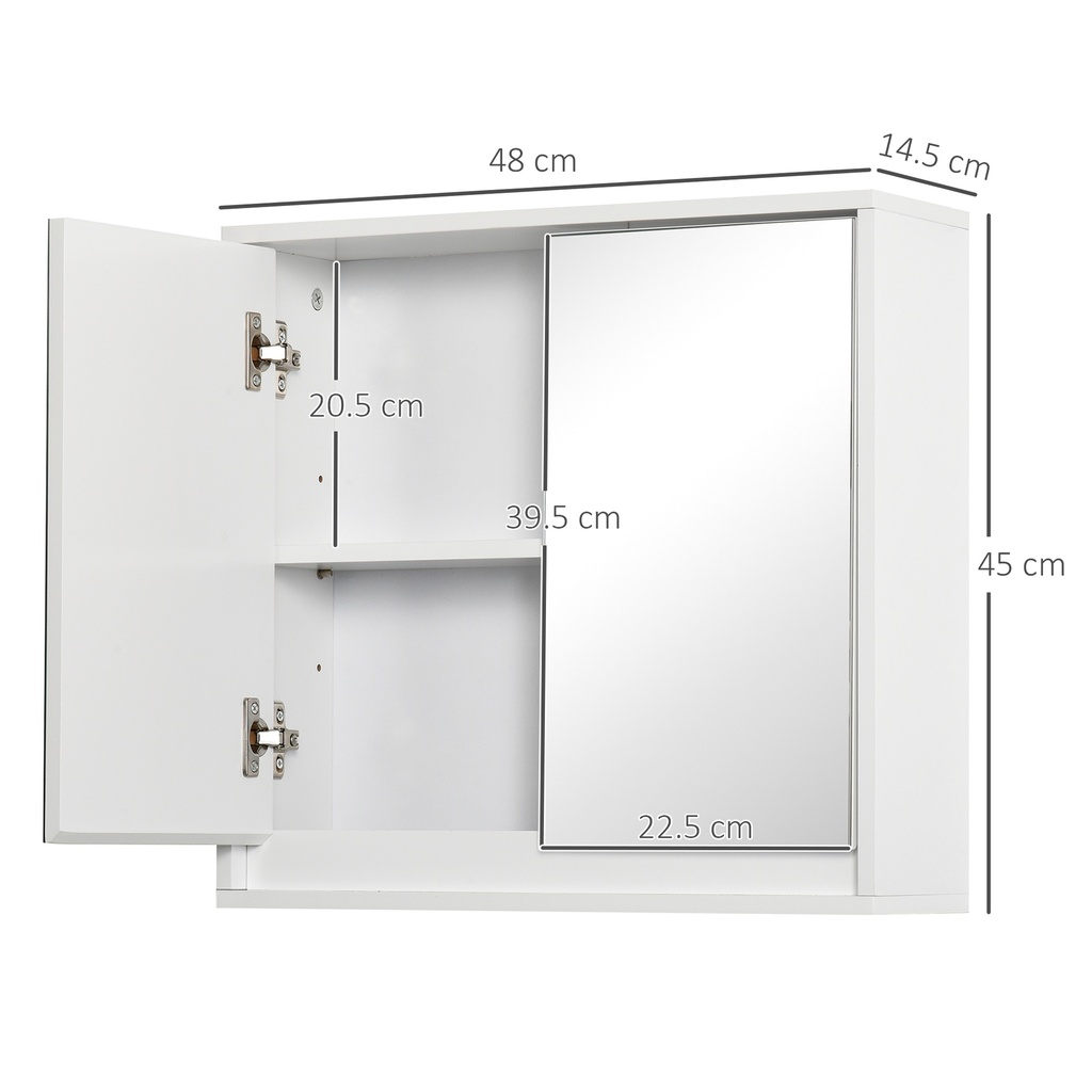 Wall-Mounted Bathroom Cabinet Double Door White image 3