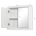 Wall-Mounted Bathroom Cabinet Double Door White image 3