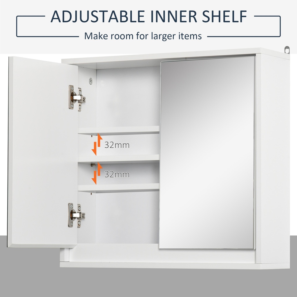 Wall-Mounted Bathroom Cabinet Double Door White image 4