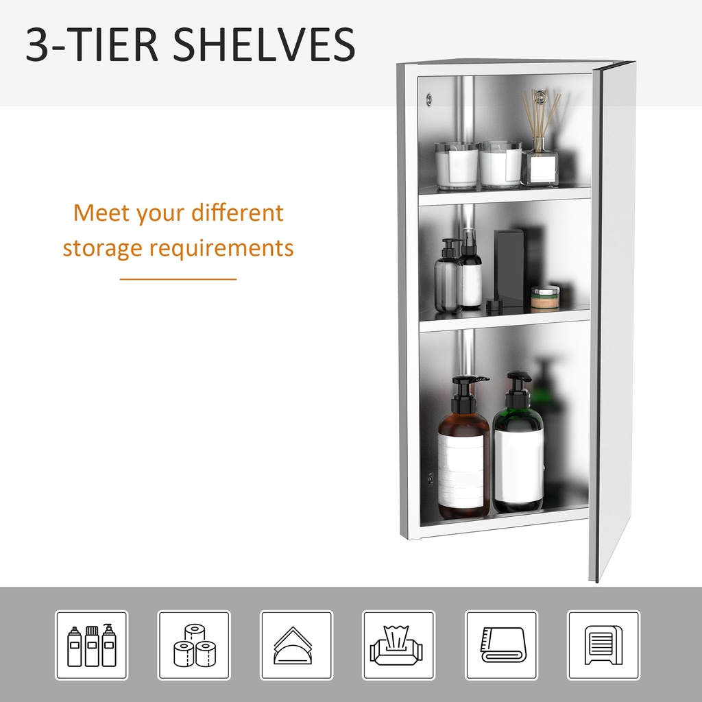 Stainless Steel Wall-Mounted Bathroom Cabinet 300mm image 4