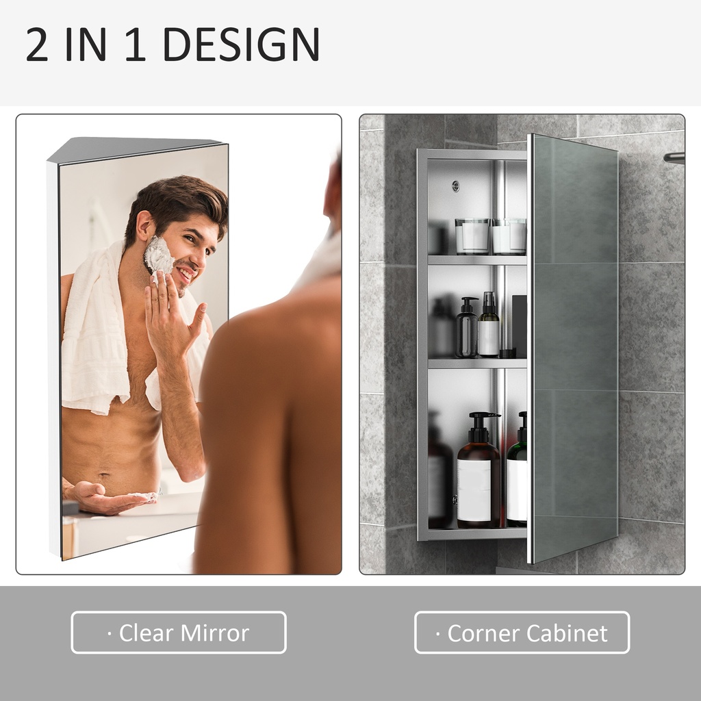 Stainless Steel Wall-Mounted Bathroom Cabinet 300mm image 5