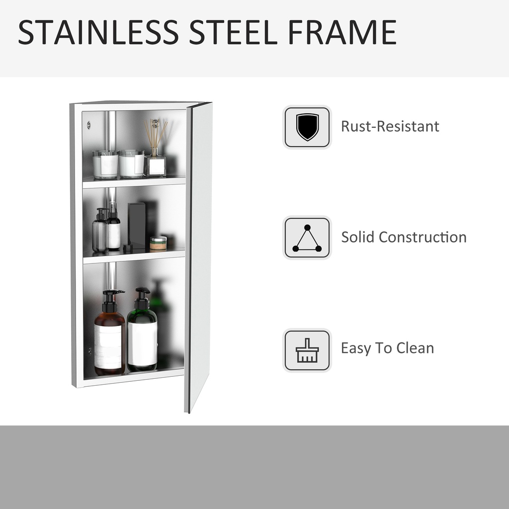 Stainless Steel Wall-Mounted Bathroom Cabinet 300mm image 6
