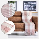 Comfy Check - Recycled Cotton Throw in Blush Pink - Image 3