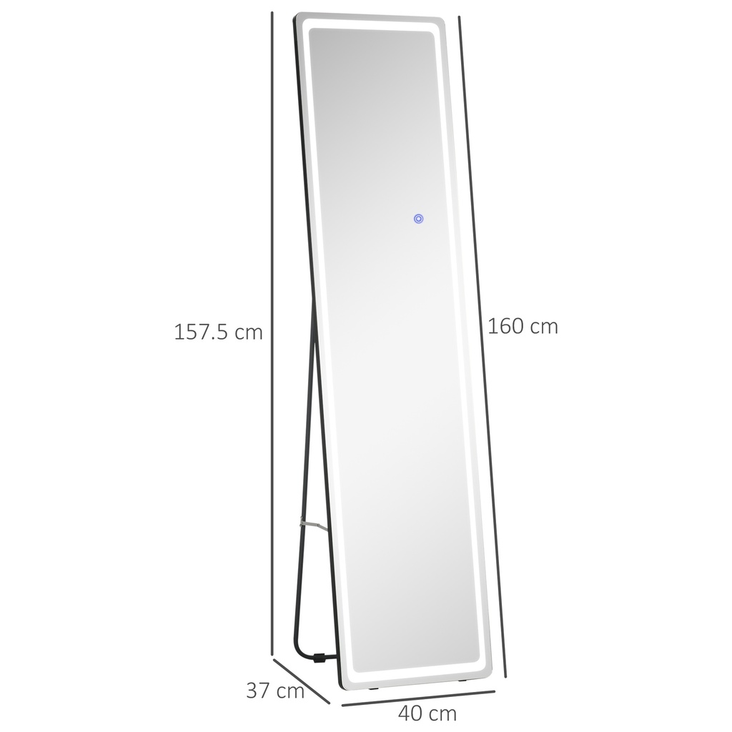 LED Full-Length Mirror Freestanding 3 Colour Modes image 3
