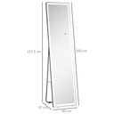 LED Full-Length Mirror Freestanding 3 Colour Modes image 3