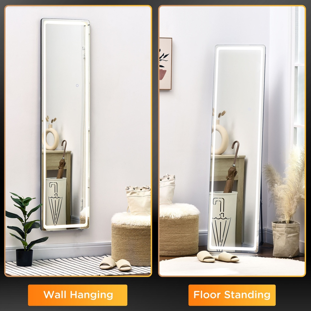 LED Full-Length Mirror Freestanding 3 Colour Modes image 4