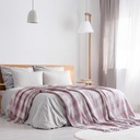 Comfy Check - Recycled Cotton Throw in Blush Pink - Image 4