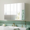 Bathroom Mirror Cabinet with Shelves - White image 2