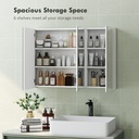 Bathroom Mirror Cabinet with Shelves - White image 4