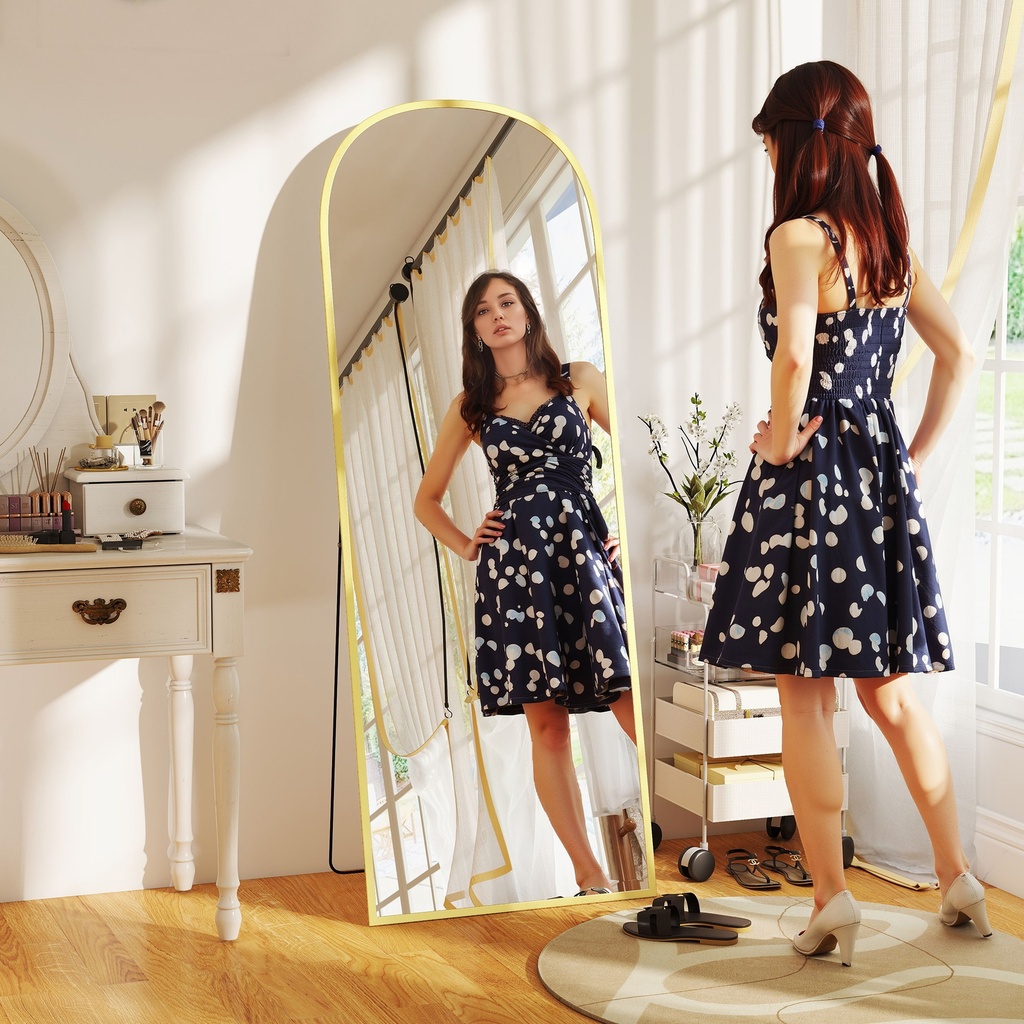 Aluminium Standing Mirror 165cm - Gold image 2
