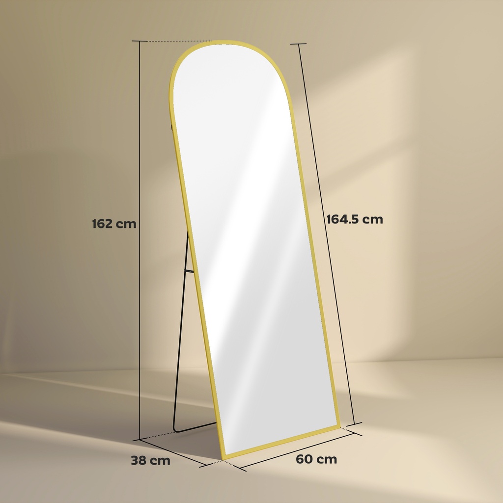 Aluminium Standing Mirror 165cm - Gold image 3