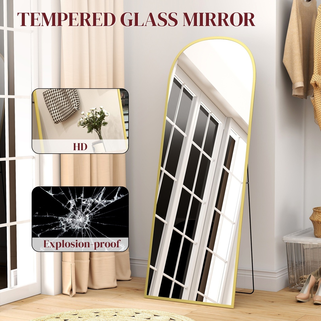 Aluminium Standing Mirror 165cm - Gold image 5