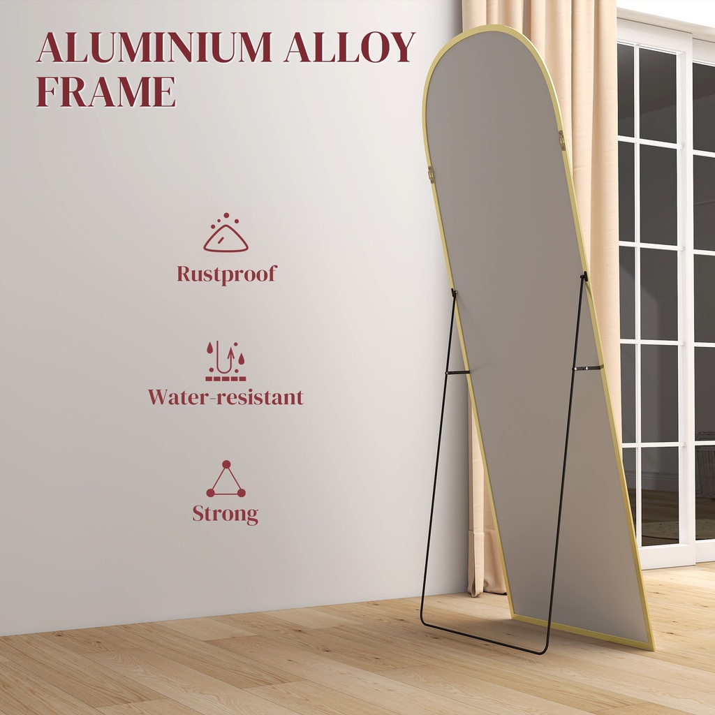 Aluminium Standing Mirror 165cm - Gold image 6